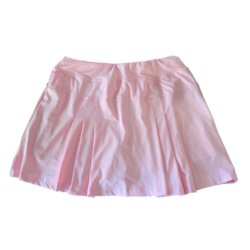 Soft Pink Pleated Tennis Pickleball Pull On Skirt Skort Sz L